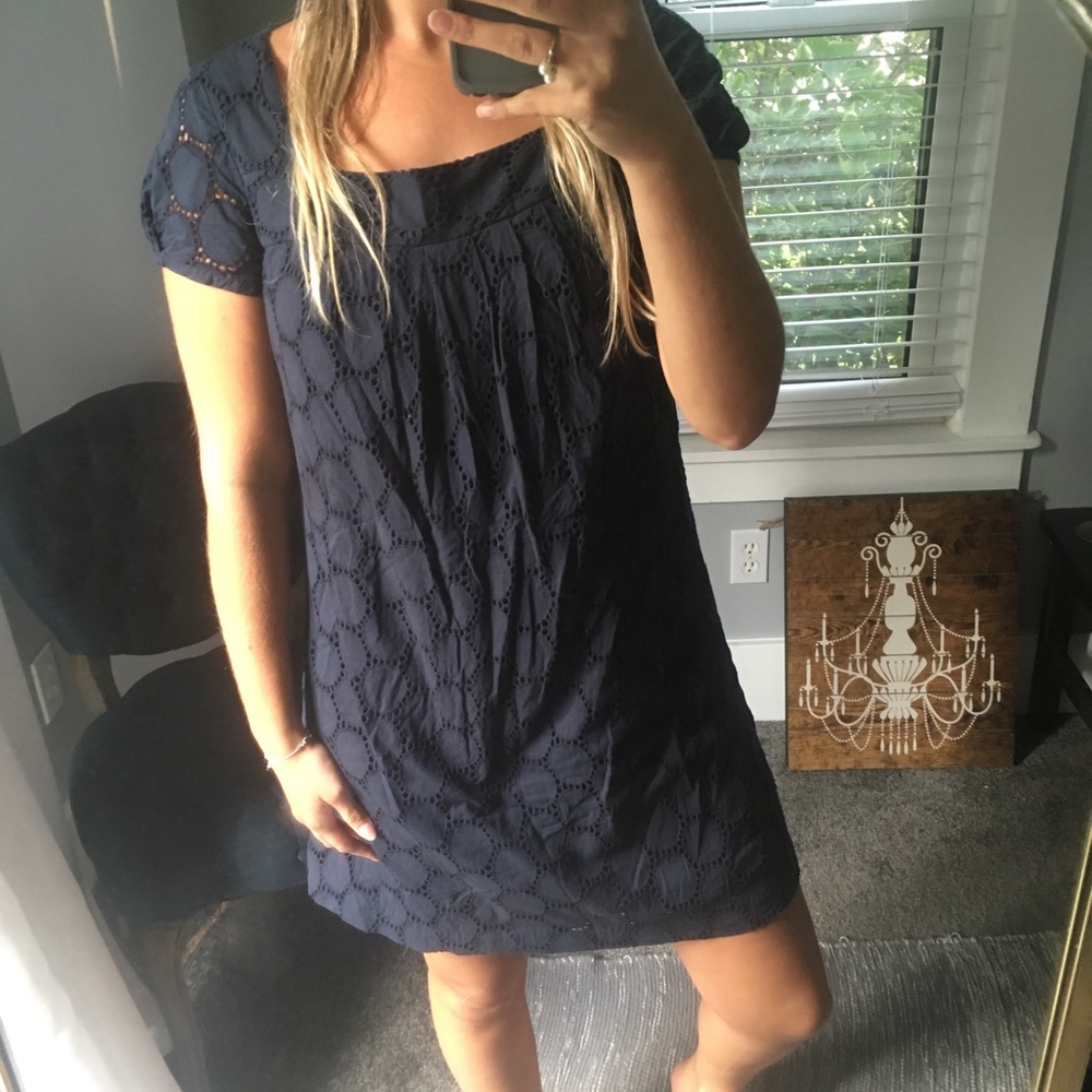 Ann Taylor LOFT eyelet mid length dress